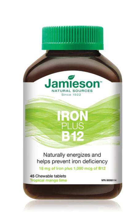 Jamieson Iron + B12 chewable tablets 45's