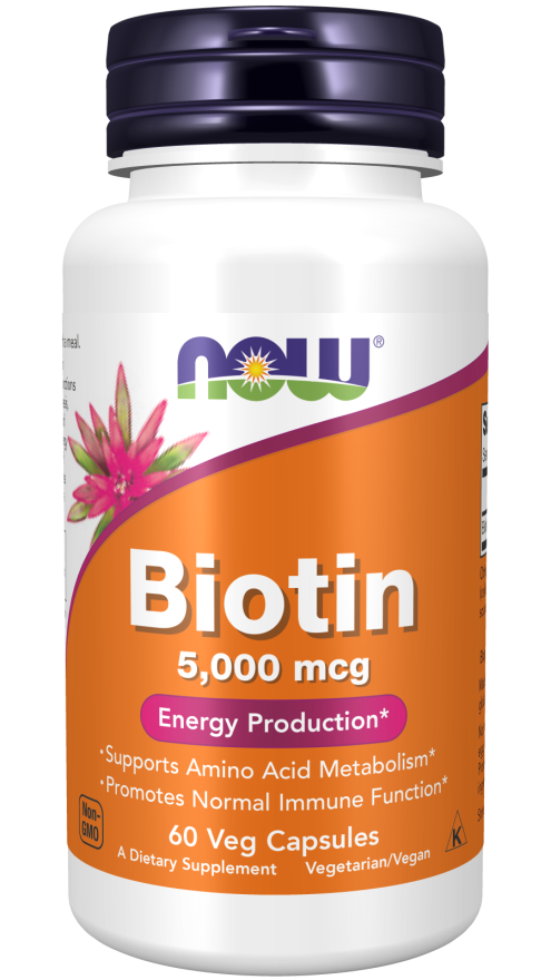 NOW Biotin 5,000 Mcg Veg Capsules - 60's